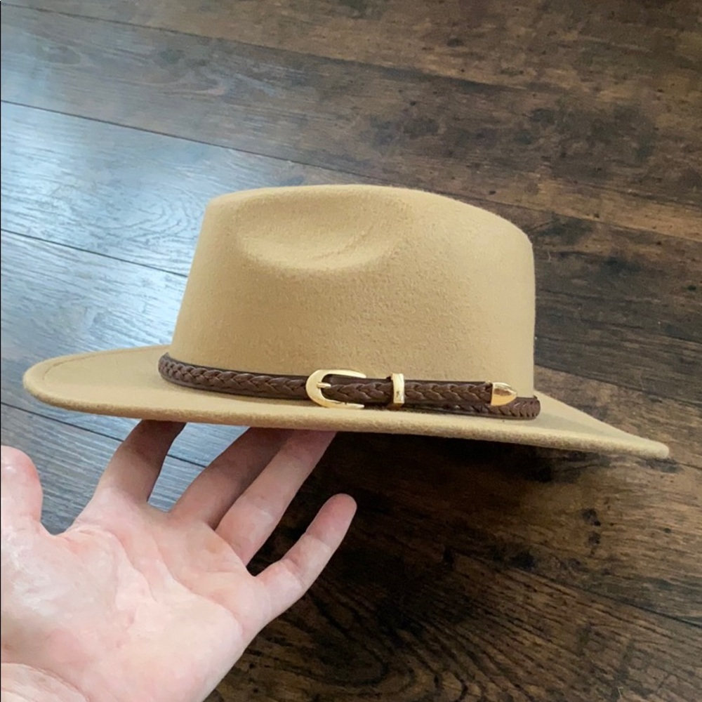 Camel Wool Felt Fedora Hat - Picture 5 of 5